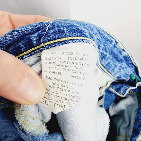 Vintage Tommy Hilfiger 90's Button Fly Women's Denim Blue Jeans 7/ 32 - Picture 5 of 10